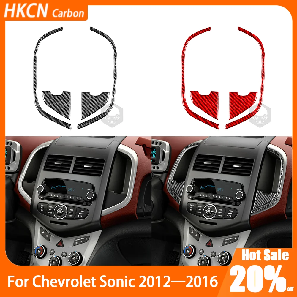 

Carbon Fiber Center Console Air Vent Outlet Panel Car Accessories Interior Sticker Modification For Chevrolet Sonic 2012—2016