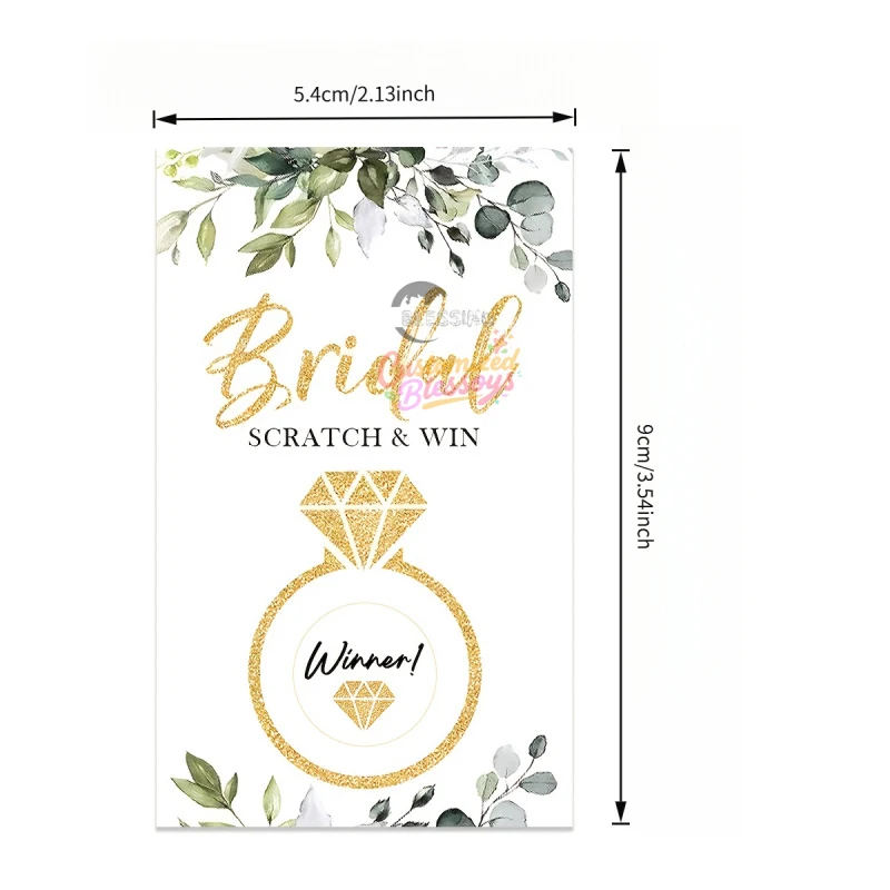 Custom Mystery Theme Scratch Off Lottery Cards  with Protective Scratch Film, Personalized Scratch Tickets for Bridal Shower view 2