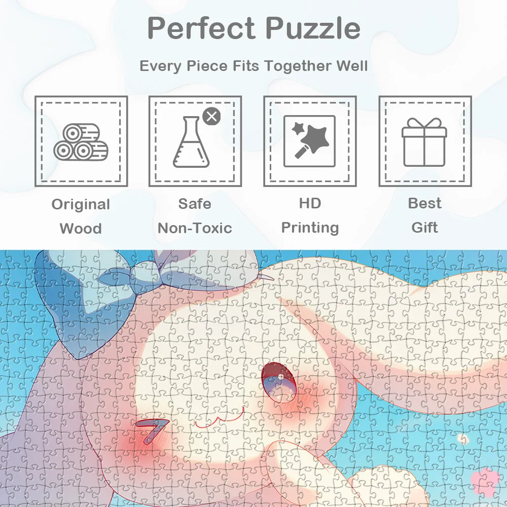 Cinnamoroll Kawaii 퍼즐 만화 Sanrio 나무 퍼즐 클래식 애니메이션 캐릭터 게임 및 퍼즐 몬테소리 교육 장난감