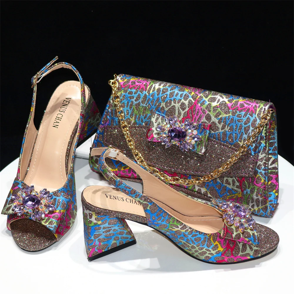 Zapatos de punta estrecha para mujer, estilo Mary Jane, diseño italiano, popular, africano, conjunto de bolso de embrague, 2024