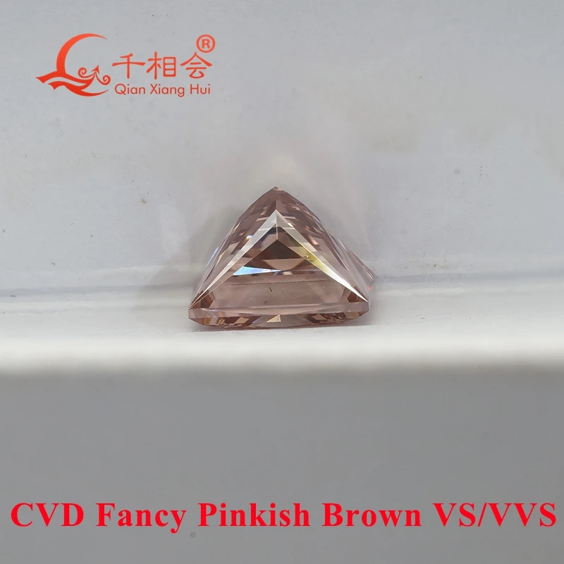 

1ct-2ct CVD Diamond Lab Grown Fancy Pinkish Brown Square Shape Clarity VS2 GEMID Certified Loose Stone