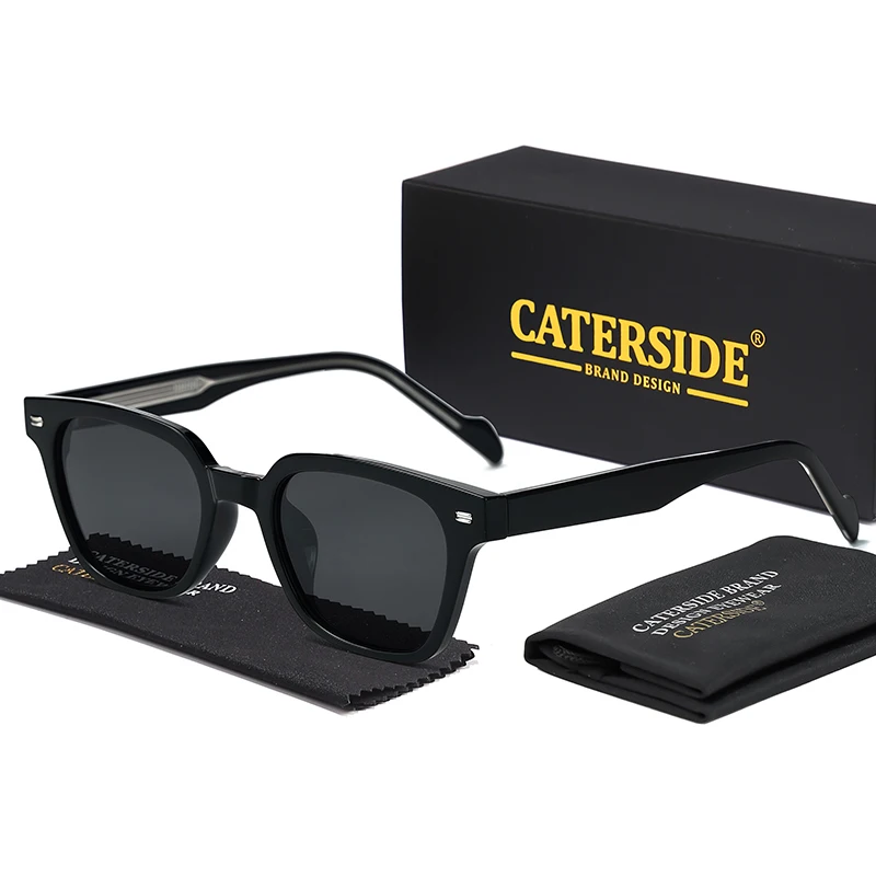 

CATERSIDE Polarized Sunglasses Men TR Frame Acetate Temple Simple Square Sun Glasses Women UV Resistant Fishing Outdoor Driving