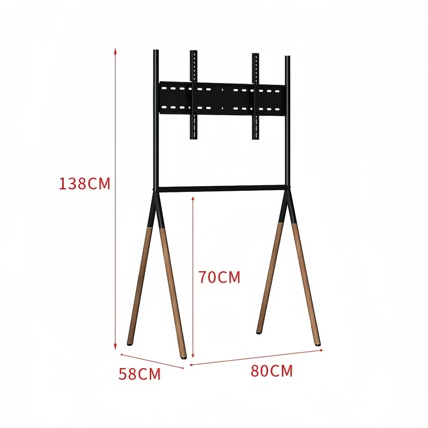 Simple TV Floor Bracket Solid Wood Art Hanger 43/55/65/75 Inch Vertical TV Cabinet