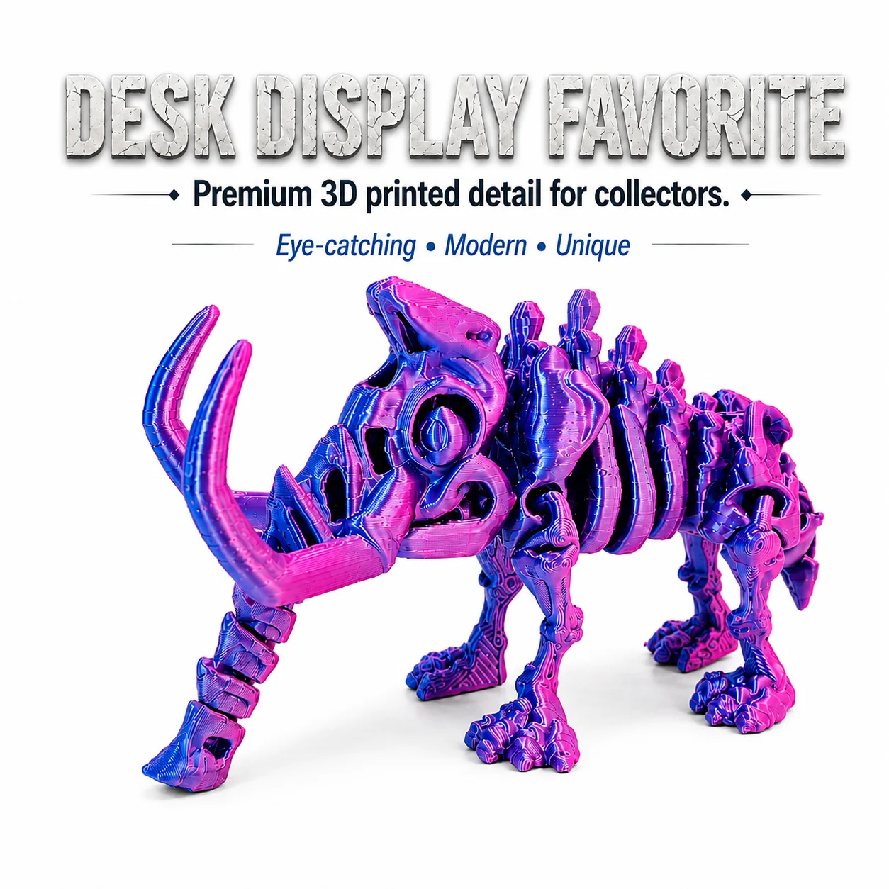 3D Printing Desk - Brinquedo de Esqueleto de Mamute Articulado,
