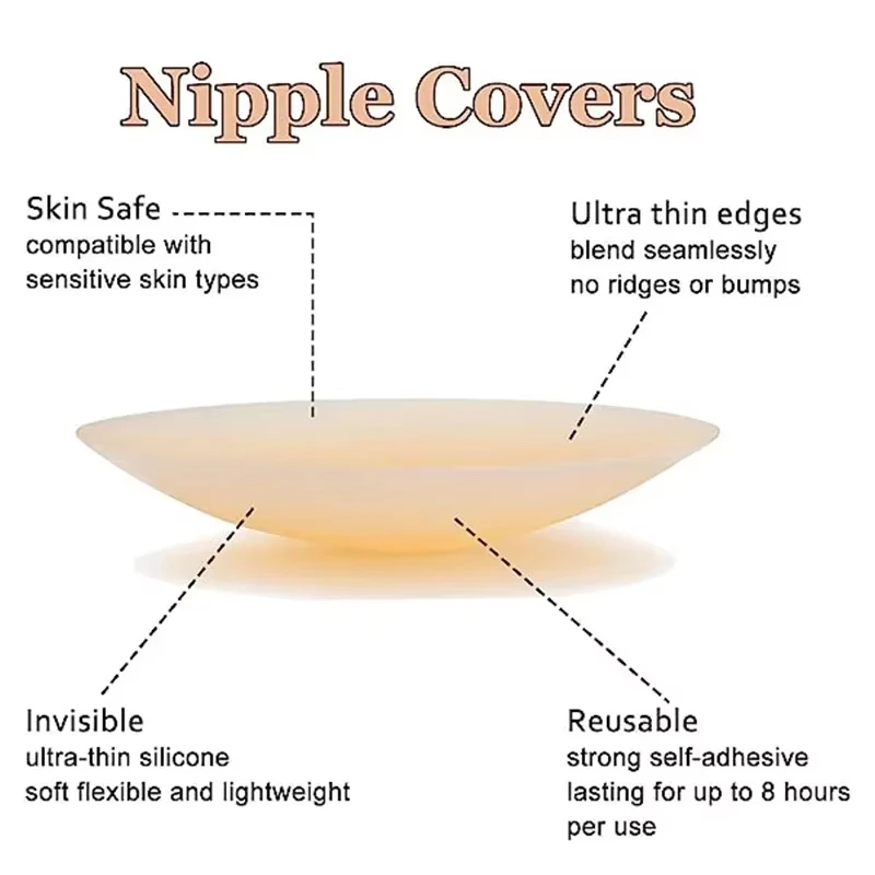 New Reusable Silicone Nipple Cover for Women Bra Sticker Breast Petal Strapless Bra Invisible Boob Pads Chest Pasties Intimates