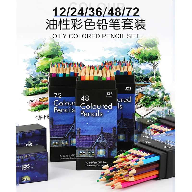 Oily Color Pencil Set Safe Odorless Painting Colored Pencils 3.0mm Lead Continual Core Aesthetic School Supplies for Kids Artist