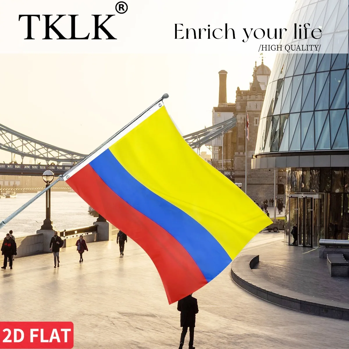 Bandera de Columbia, 60x90cm 90x150cm 2x3FT 3X5Ft Banner de bandera de país duradero, colores vibrantes de poliéster premium