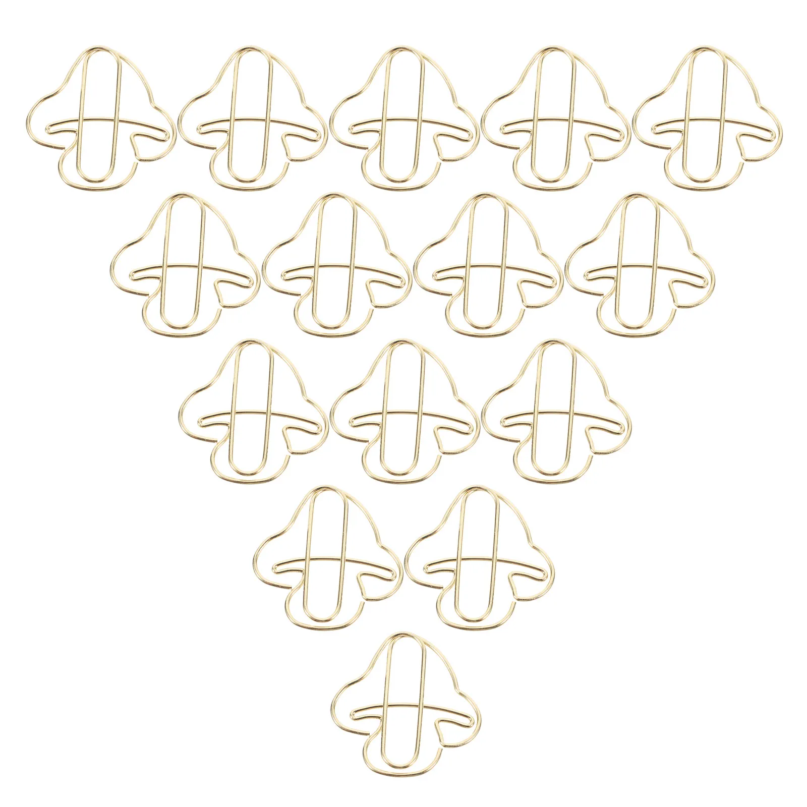 

20Pcs Cute Mushroom Paper Clips Golden Finish Decorative Clips for Desk Organization Creative Multi-Use Office School Home