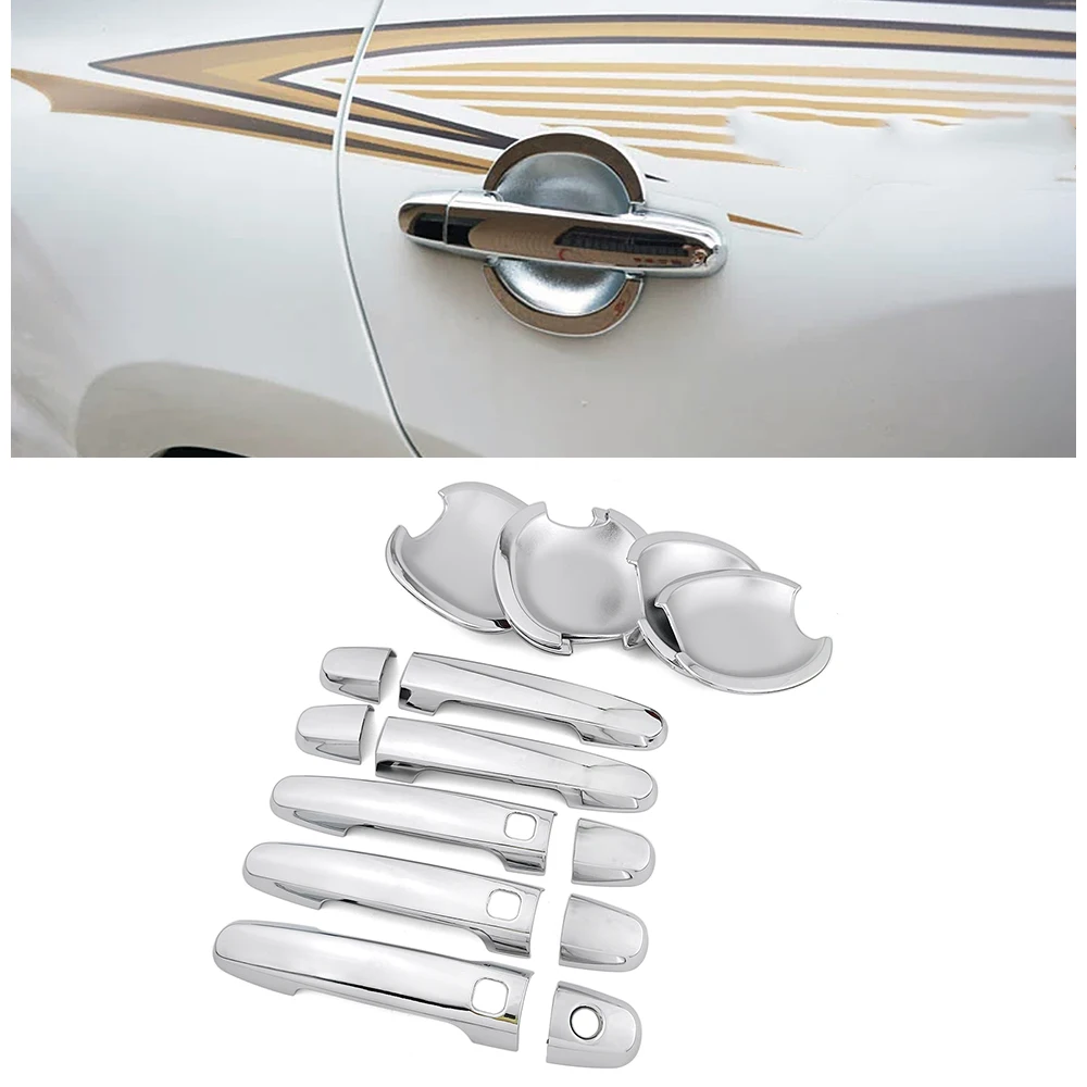 

5 Doors For Toyota RAV4 2006-2012 Chrome Door Handle Cover Trim and Door Bowl Cap Accessories Exterior Decor Anti Scratch