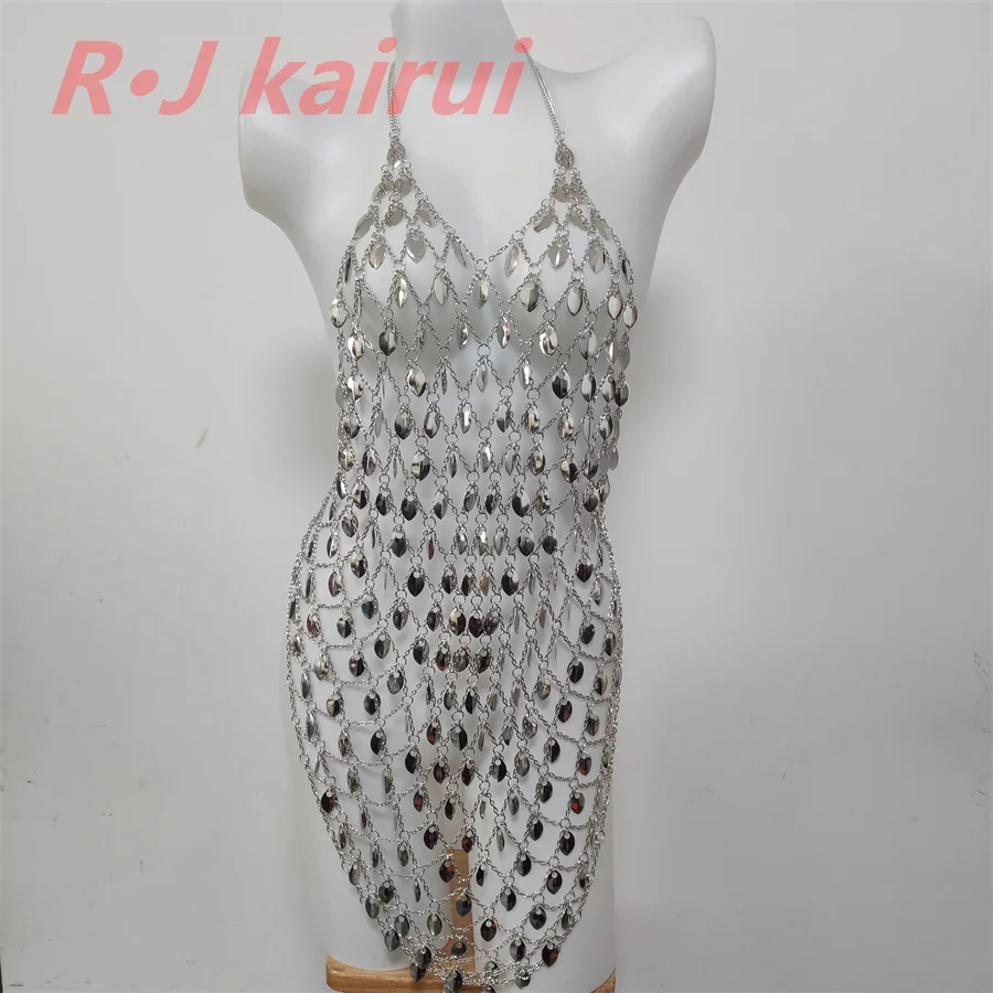 Fashion Style WRB59 Women Silver Plated Chains Silver Fish Scale Chains Unique Design Longer Fish Scale Chains Jewelry