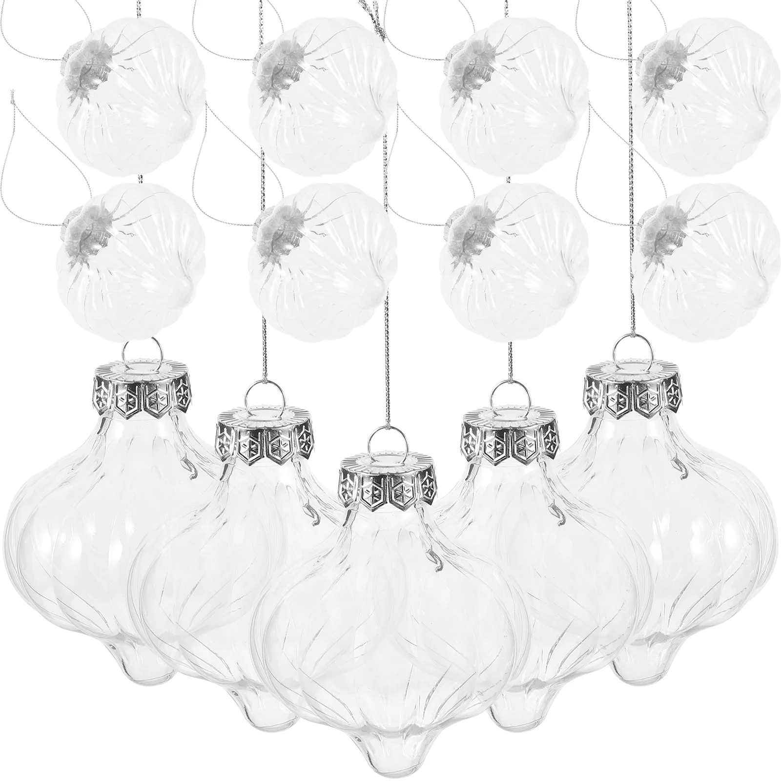 

12pcs Clear Plastic Christmas Ball Ornaments Xmas Tree Decorations Hanging Party Decor Supplies Light Weight Festive