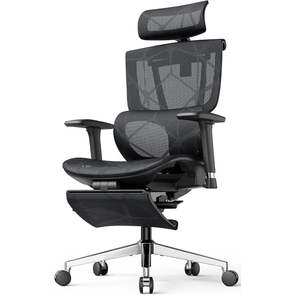 

Ergonomic Mesh Chair Axis One – Double Back Support Office Chair with Footrest 8° Forward Tilt Locking Function Desk Chair
