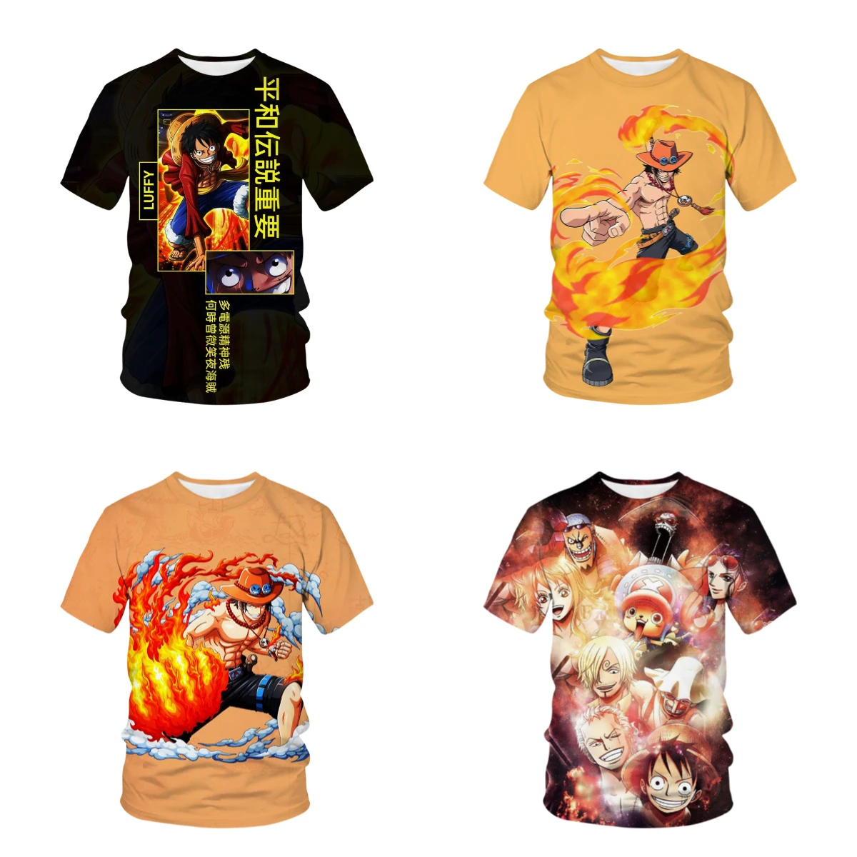 2025 été vente chaude nouvelle une pièce hommes japonais Animation impression 3D jeu de rôle T-shirt décontracté rue manches courtes