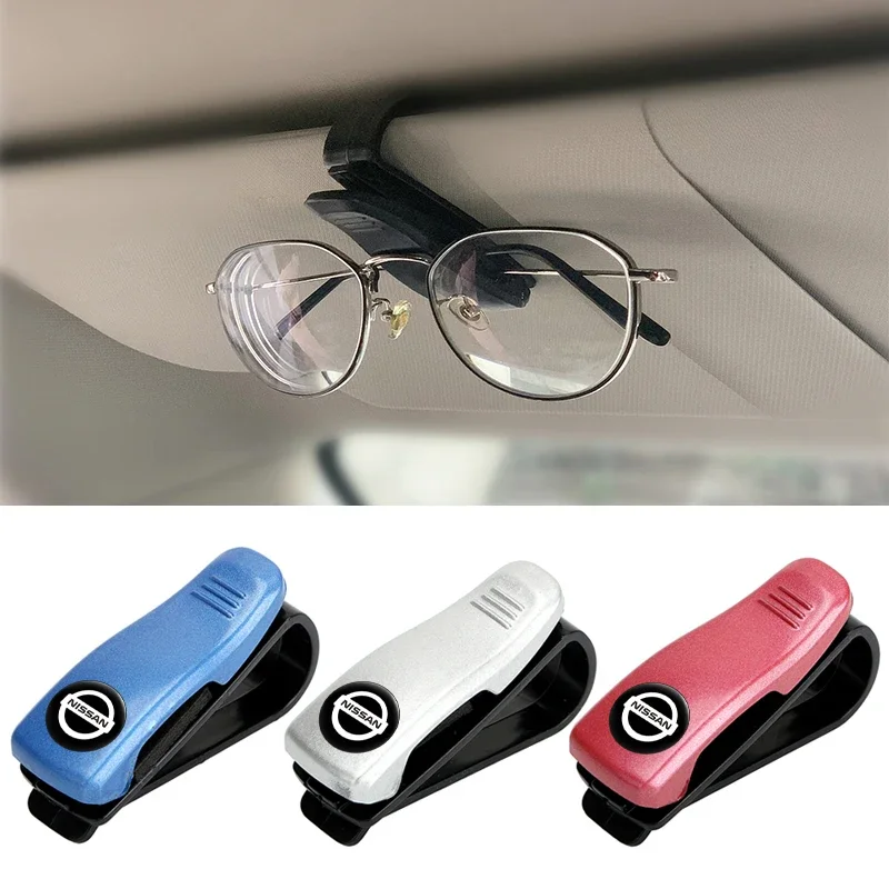 Car Glasses Holder Portable Ticket Card Clamp for Nissan X-Trail T32 Xterra Nismo Sylphy Leaf Murano Tiida Almera Qashqai Note