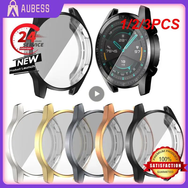 1/2/3PCS Case for Watch GT2 46mm Hard Shell Bumper Full Screen Case Smart Watch Dial Protector Cover for Watch GT