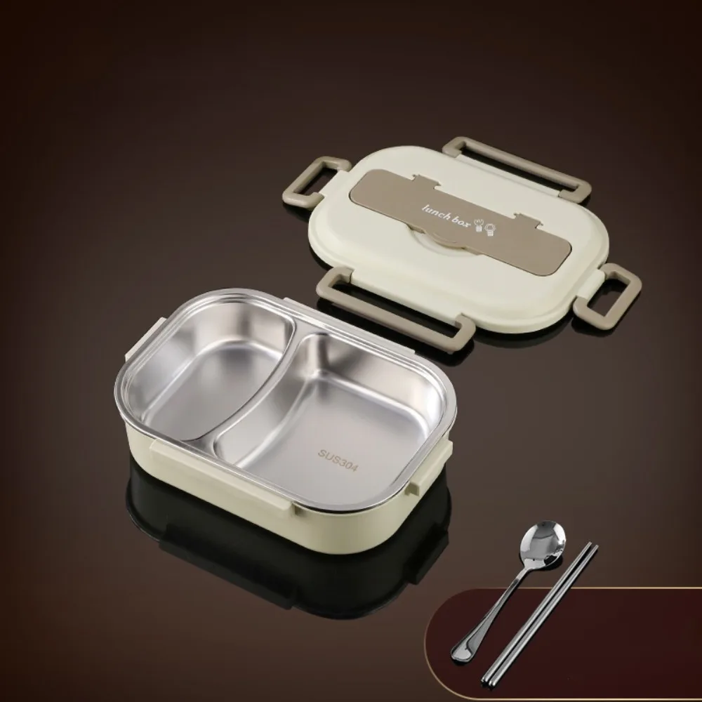 

304 Stainless Steel Insulated Compartment Lunch Box Sealed with Soup Bowl and Cutlery Lunch Container Large Capacity