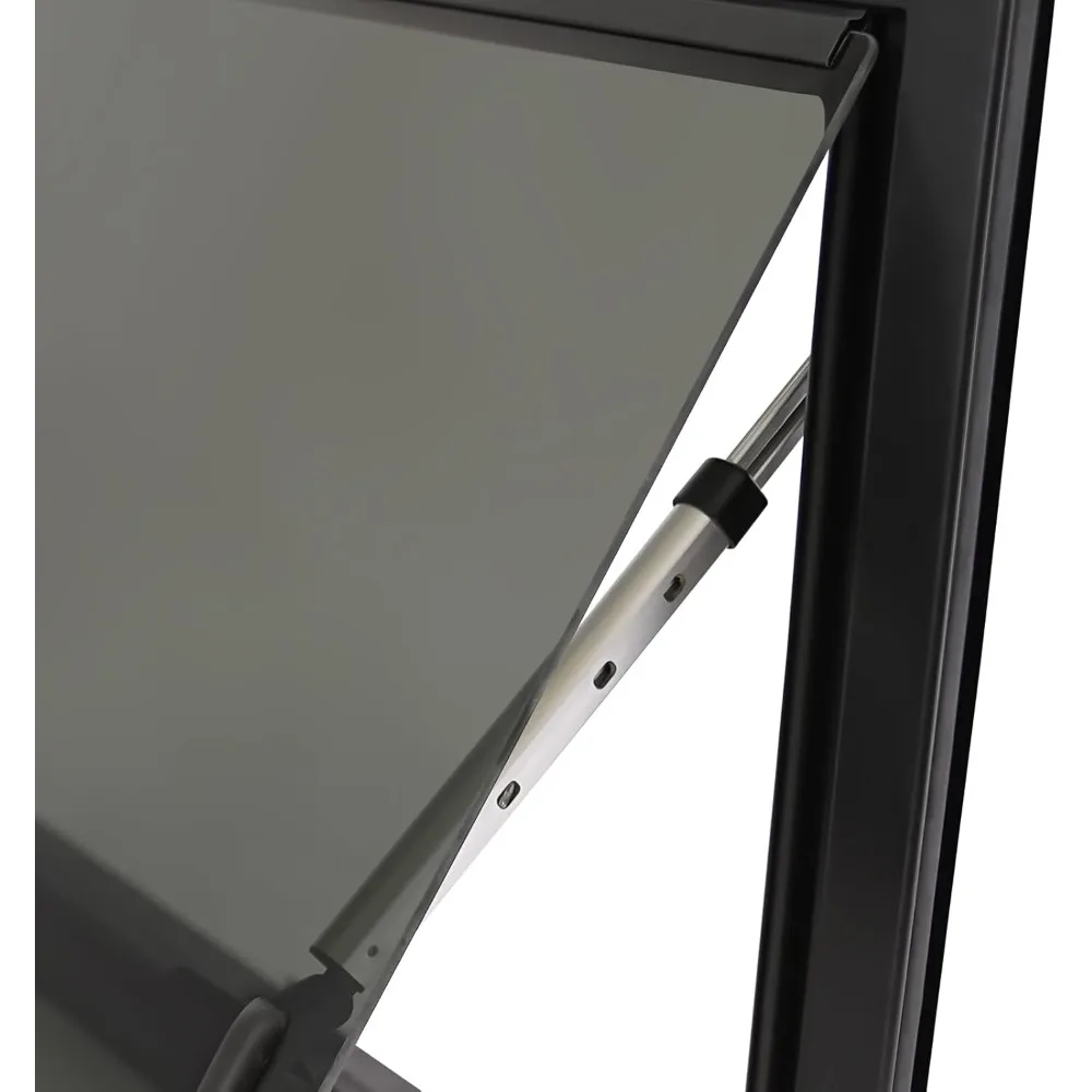 نافذة خروج RV مقاس 24 × 18 مع زجاج مقسى ملون وشاشة وظل - إطار من الألومنيوم