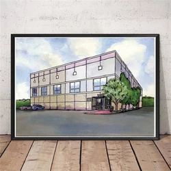 Modern Art The Office Pam Beesly Print Poster Watercolor Dunder Mifflin Office Tv Show Canvas Painting Wall Art Decor