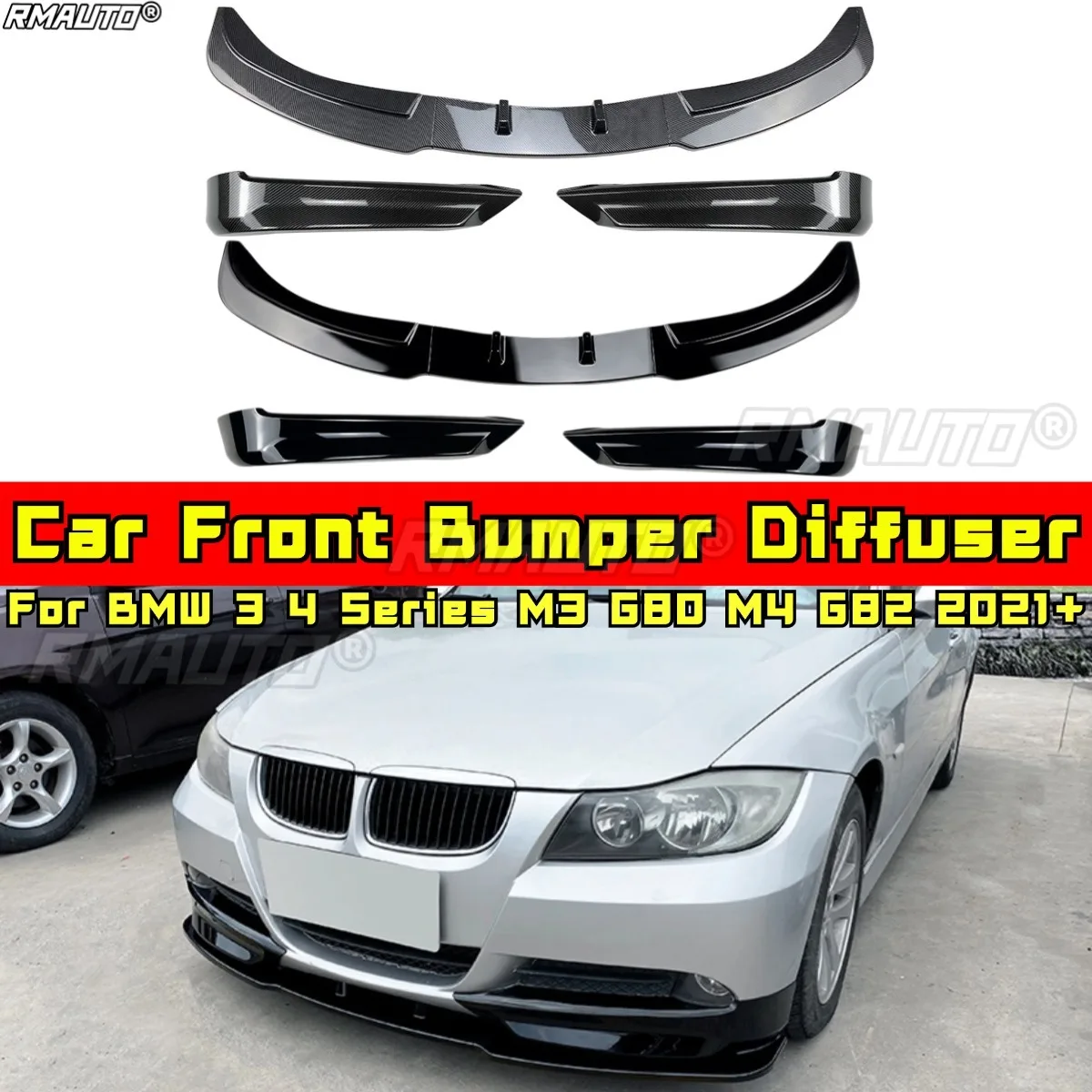 

For BMW 3 Series E90 E91 Front Bumper Lip Diffuser Splitter for BMW 3 Series E90 E91 320i 325i 2005-2008 Car Accessories