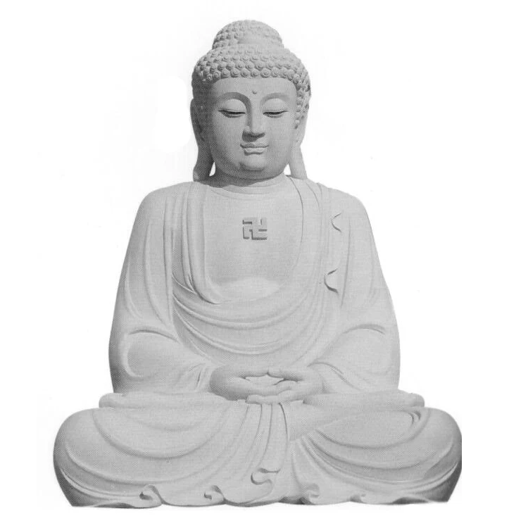 Garden Decor Stone Carved Large Amitabha Buddha Statues Sakyamuni Sitting Bodhisattva Meditating Sculpture