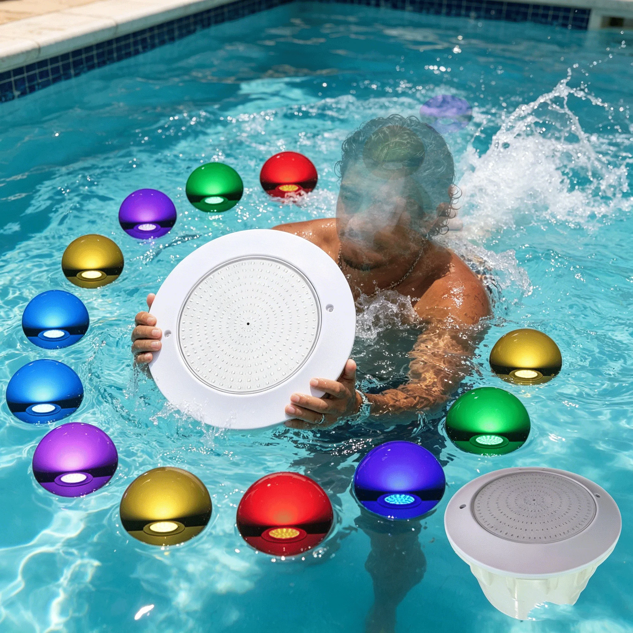 

AC/DC12V 45W RGB LED Swimming Pool Light 30W IP68 Waterproof Outdoor 35W RGB UnderWater Light Pond LED Piscina Luz Spotlight