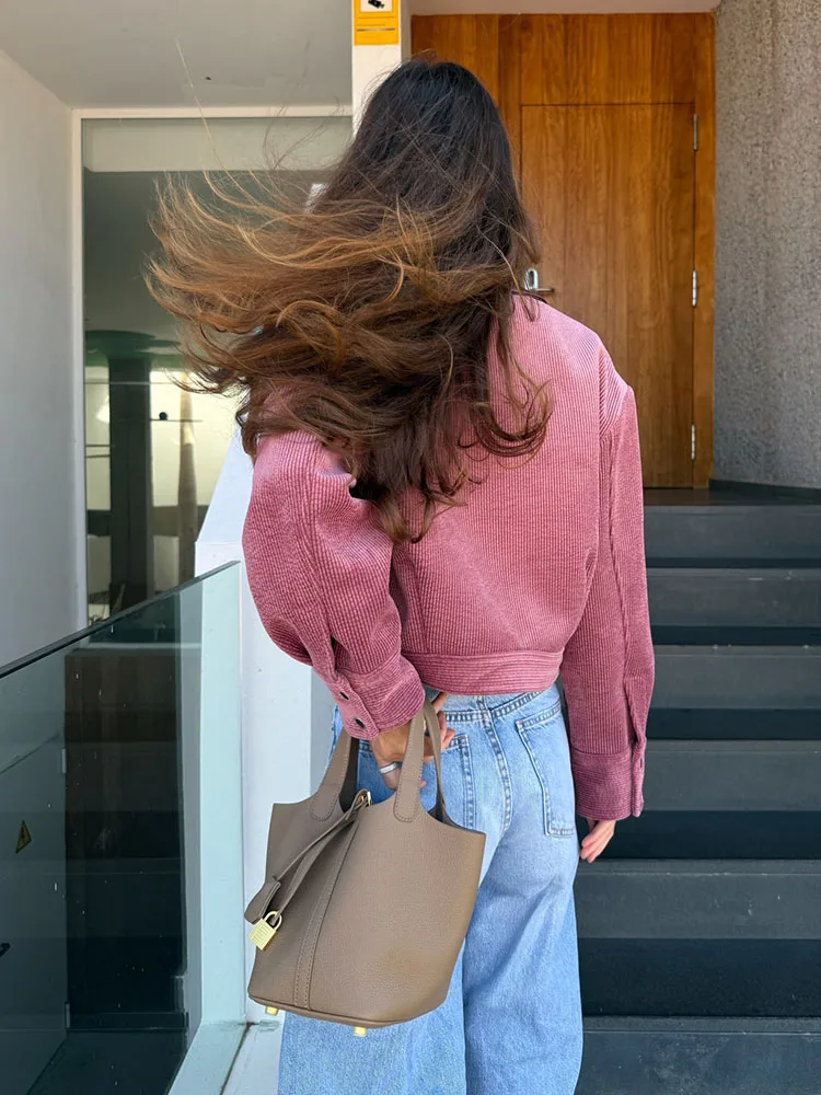 

HH Woman Fashion Zipper Long Sleeves Splice Decoration Turn-down Collar Coat Female Autumn Pocket Leisure Button Solid Coat