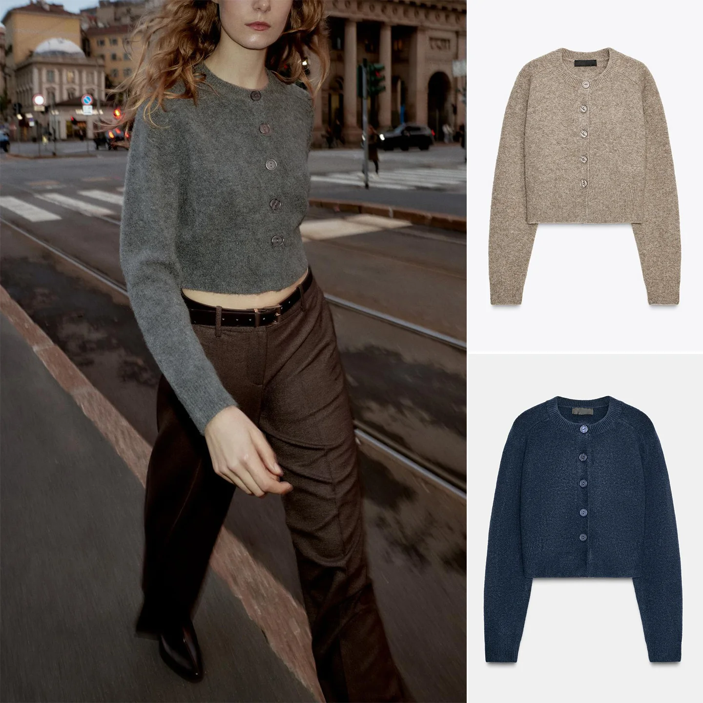 خريف شتاء جديد وصول المرأة عادية Sle ort محبوك Jaet طويل Sve جولة Ne زر التفاصيل لينة ألياف البوليستر