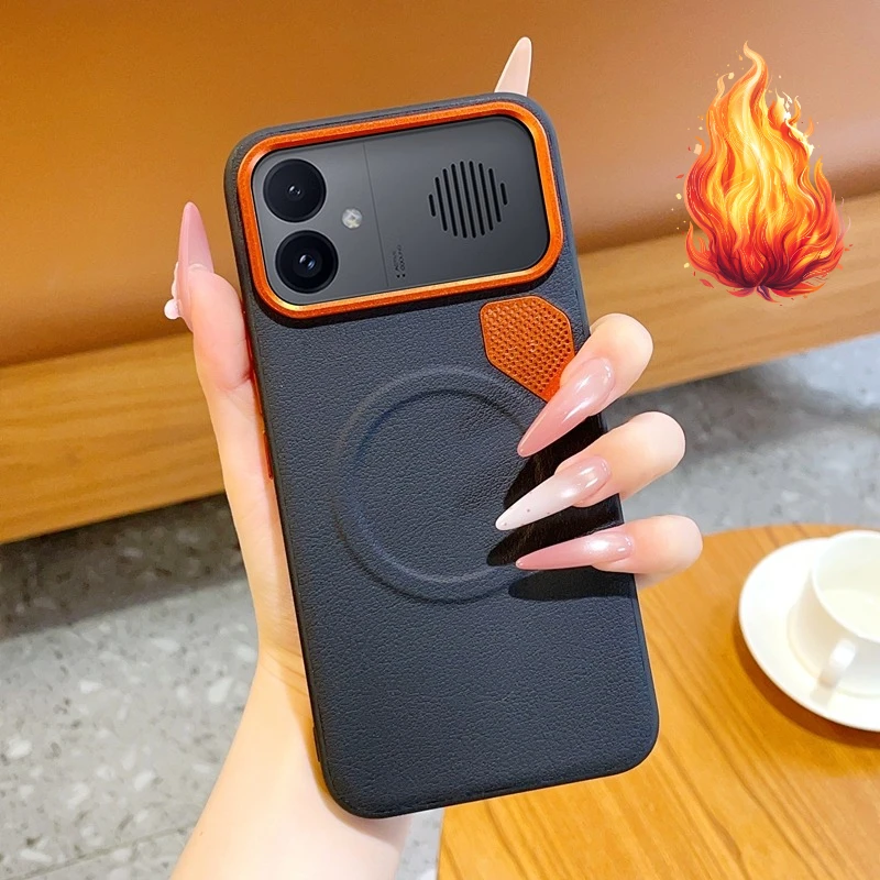 

For Xiaomi Redmi K90 Max Case ELVEV Hard PC + Premium PU Leather Heat Dissipation Magnetic Phone Cover