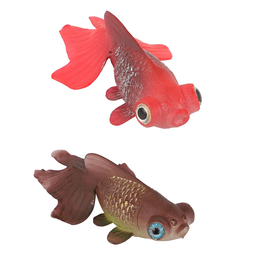 

2 Pcs Tropical Fish Tank Landscaping Simulation Luminous Goldfish Aquarium Decorations Silica Gel Fake