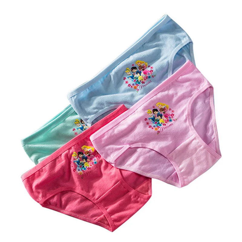 Kids Minnie Mickey Snowwhite Prints Panties Girl Cotton Underwear Kids Brief  Soft Underpants Florals Quality Cute Cartoon Boxer