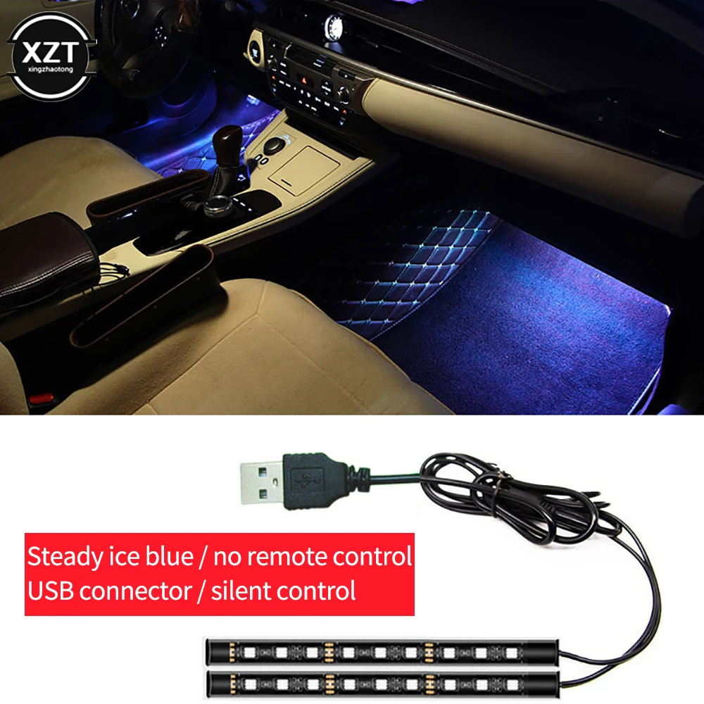 Best Selling LED Car Foot Ambient Light With USB Neon Strips Backlight Auto Interior Decorative Atmosphere Lamps