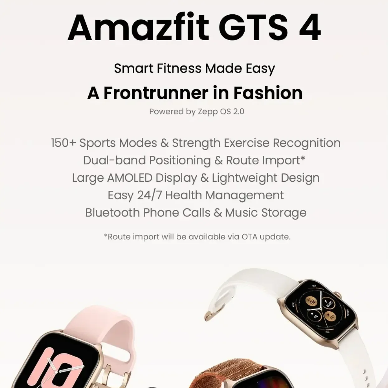 ساعة ذكية Amazfit GTS 4 جديدة مع Zepp OS GPS Alexa 24H لمراقبة معدل ضربات القلب 150 وضعًا رياضيًا متوافق مع Android iOS