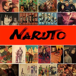 Naruto Poster Bedroom Living Room Bar Wall Decoration Kraft Wall Stickers Naruto Anime Peripheral Toys Dorm Room Wall Hanging