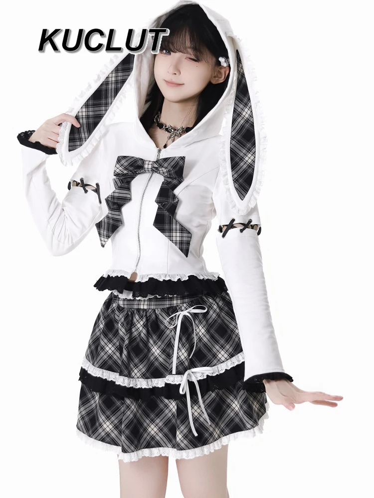 

Ladies Jackets 2025 New Hooded Jacket Femme Removable Sleeve Black and White Fashion Spring and Autumn Women's Casual Coats