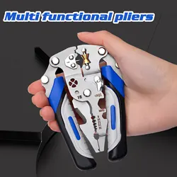 Stripping Crimping Pliers Wire Stripper Multi Functional Ring Crimpper Electrician Peeling Network Cable Stripper Tools