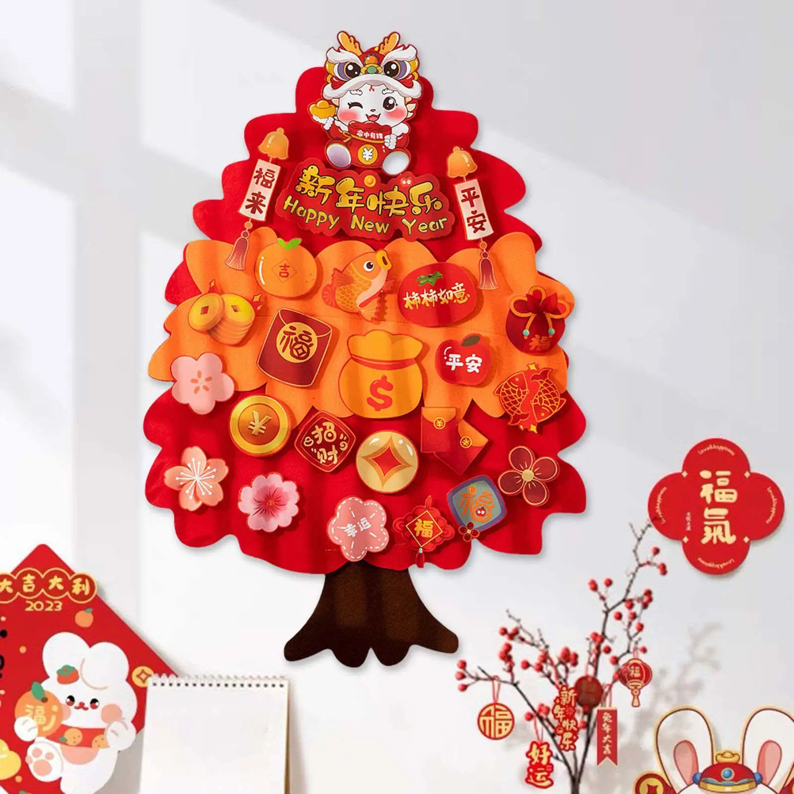 Chinese New Year Hanging Money Tree Wall Sticker Decoration for Home Holiday view 4