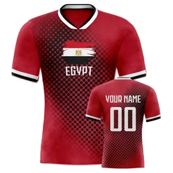 Custom Egypt Soccer Jersey Personalized Name Number Training Football Team Shirts for Men Women Kids S-4XL