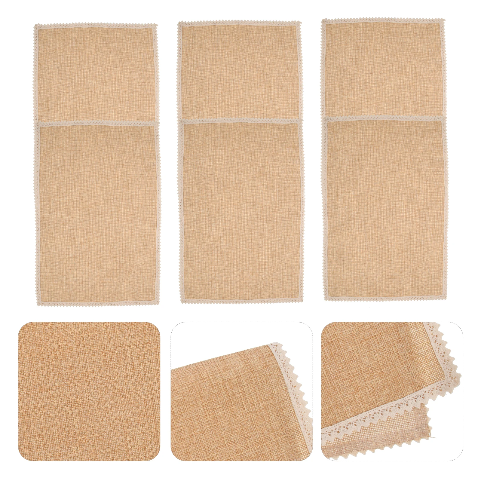 

6 Pcs Place Placemat Dining Room Table Decor Dinner Mats Washable Polyester Cotton