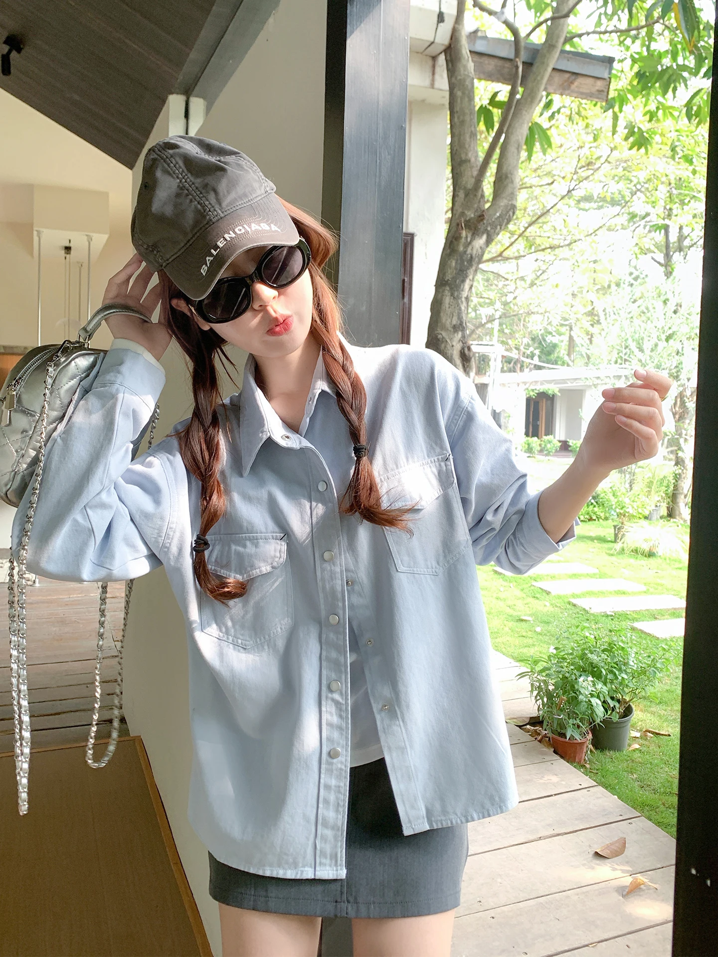 

Loose Women's Blue Long Sve irt Jaet Korean Sle Spring Autumn New Sle Open Cardigan Top Breathable Comfortable Ski...