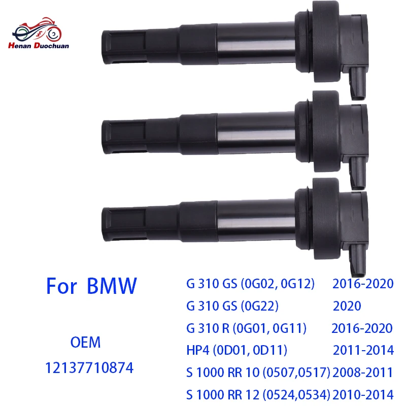 Motorcycle Spark Plug High Pressure Cap Ignition Coil for BMW G 310 GS R G310GS G310R HP4 S 1000 RR S1000RR 12137710874