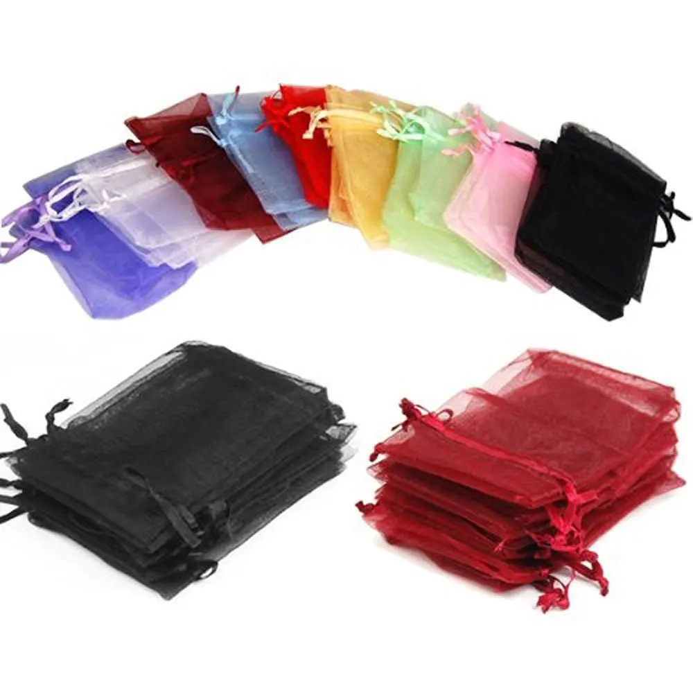 10pcs/lot (9 SIZE) Organza Gift Bags Jewelry Packaging Bag Christmas Wedding Party Candy Chocolate Pouches Drawable Gifts Bag