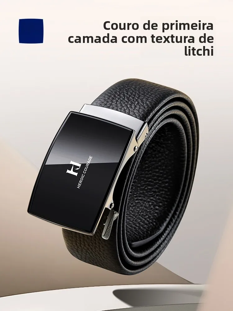 business-style-men's-belt-automatic-buckle-top-layer-cowhide-younger-men's-waist-belt-birthday-gift-casual-smooth-surface