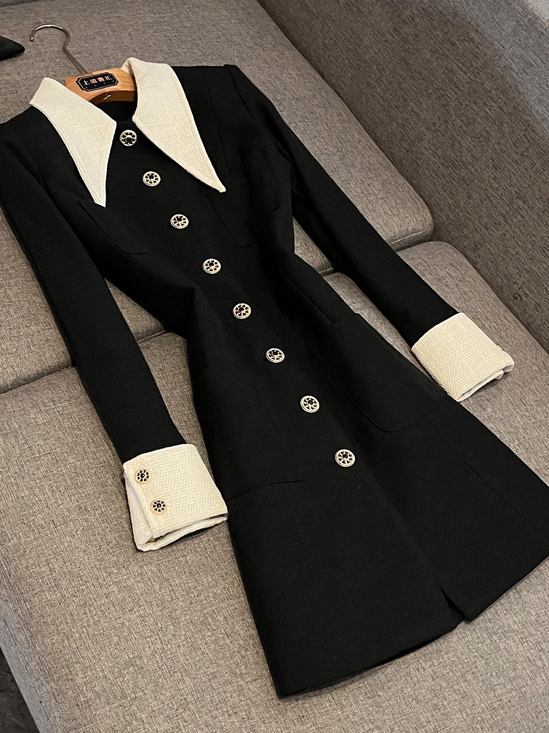 

Ele Slimming Sle Dr Coat 05042 Commuter Sle mid Winter Season Ladies Faion High Collar Zipper Closure