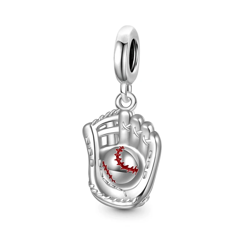 New 925 Sterling Silver Football Rugby Badminton Baseball Pendants Beads Diy Fit Original Pendant Charms Bracelet Women Jewelry