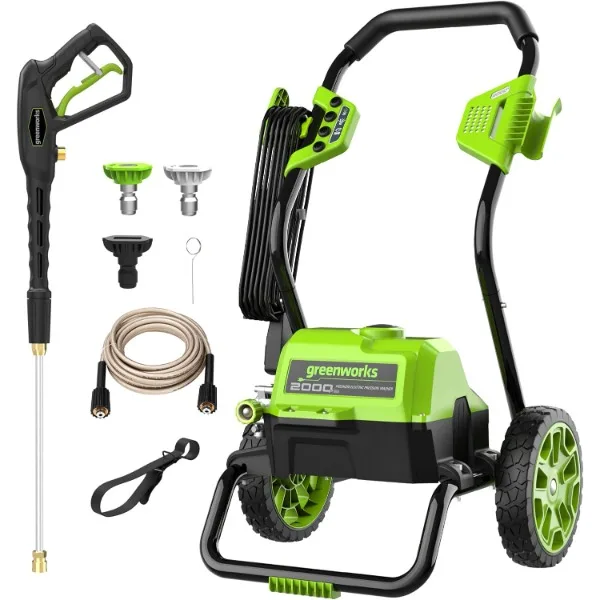 

Greenworks 2000 Max PSI @ 1.1 GPM (13 Amp) Electric Pressure Washer (Black Frame) PWMA Certified, Green