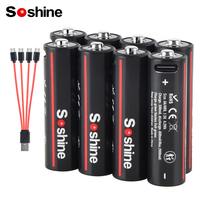 Soshine 1.5V 4200mWh Aa Rechargeable Batteries USB Lithium Battery Aa Rechargeableor Mouse Remote Control Toy Car Game Machine