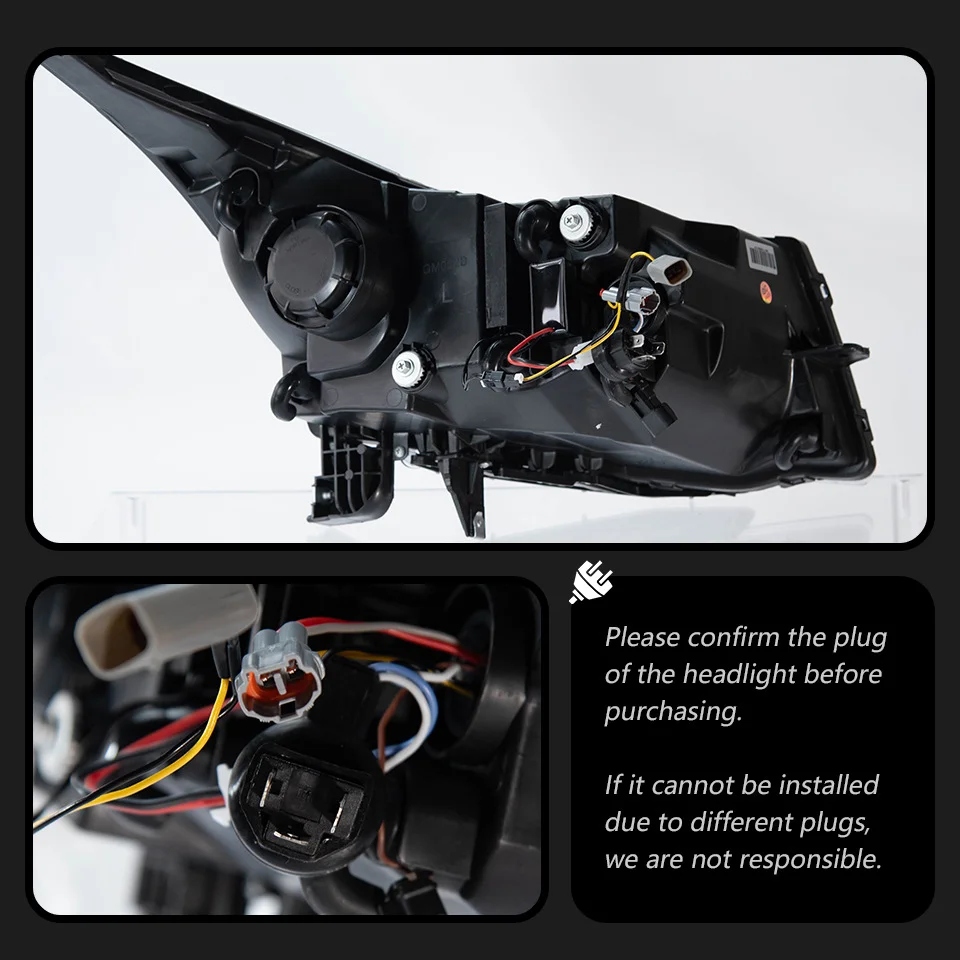 Sewiyolin سيارة LED مجموعات المصابيح الأمامية لشروليه كروز 2009-2016 الضباب DRL الفرامل بدوره مصباح إشارة التوصيل والتشغيل #5