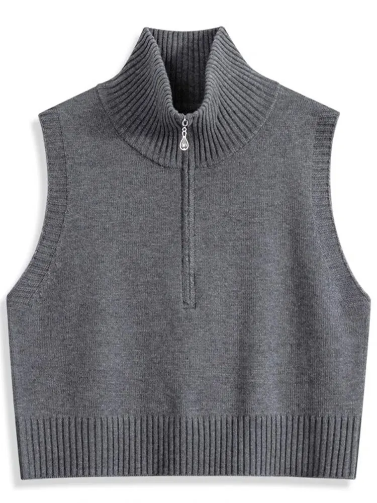 

Вязаный жилет Ele Color на молнии с застежкой-молнией Ne Winter New Faionable Top для молодых женщин