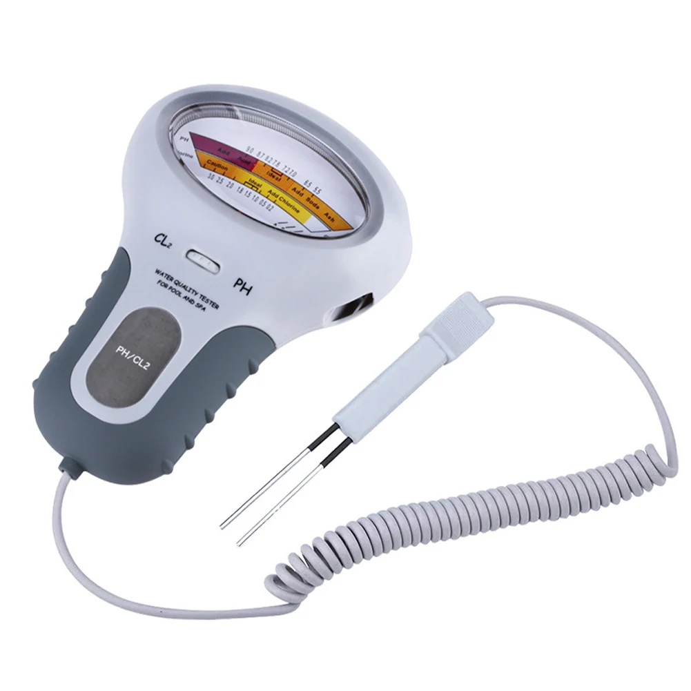 Water Quality Testing Device Professional PH Chlorine Cl2 Level Meter Tester with Probe for Swimming Pool Spa Water Monitor