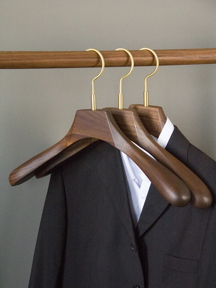 Solid Wood Brass Clothes Hanger, No Trace, No Trace, Anti-Skid, Big, Household, Hotel, 1Pc